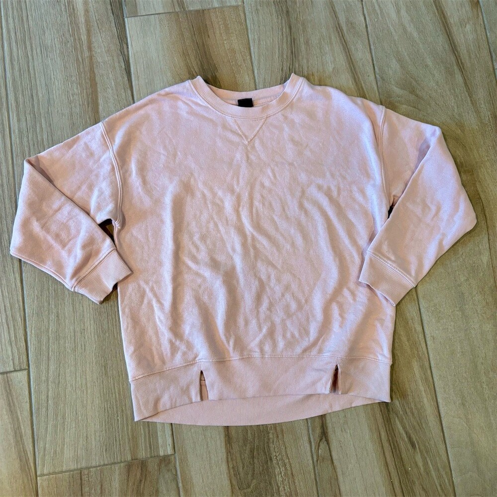 Art Class Girls Sweatshirt Size L Pink Crewneck Pullover Ribbed Trim